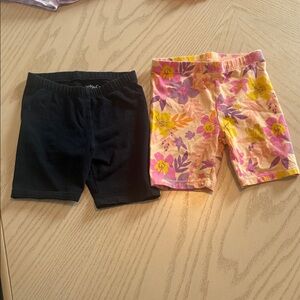 Cat & Jack Peach Floral and Black Bike Shorts - 2-Pack 💜